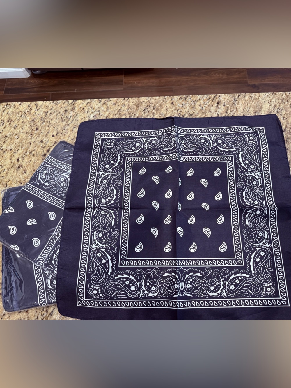 25 Navy Paisley Bandana Scarf - Classic Printed Accessory - pack of 25